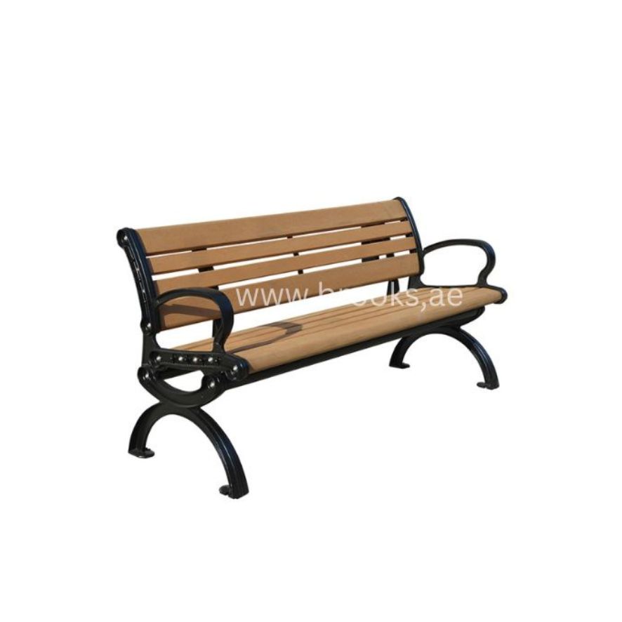 Brooks Wooden Bench with Aluminum Leg