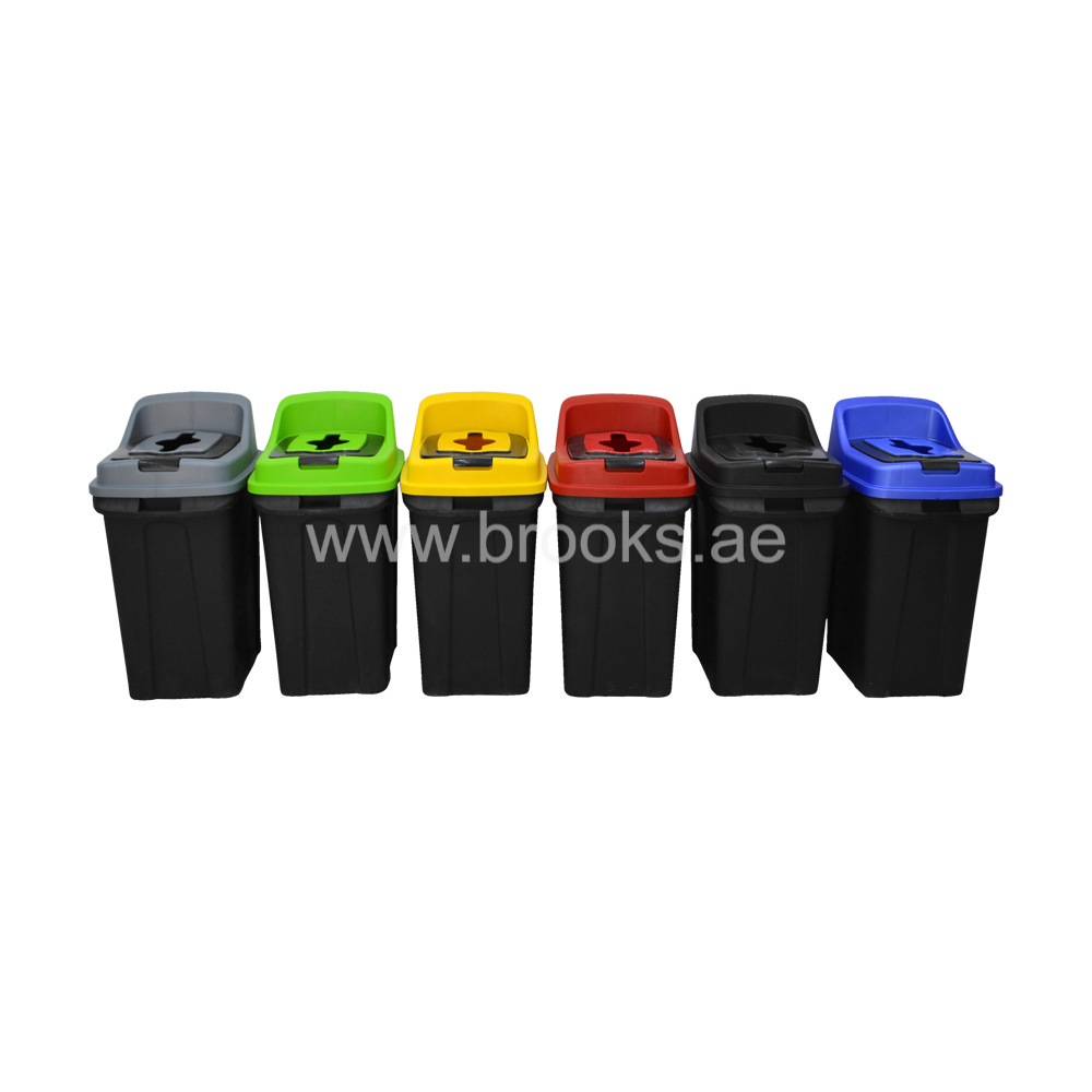 BEEGAL plastic open bin black with color lid 70 Ltr.