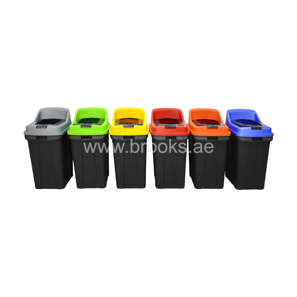 BEEGAL plastic open bin black with color lid mix 70Ltr.