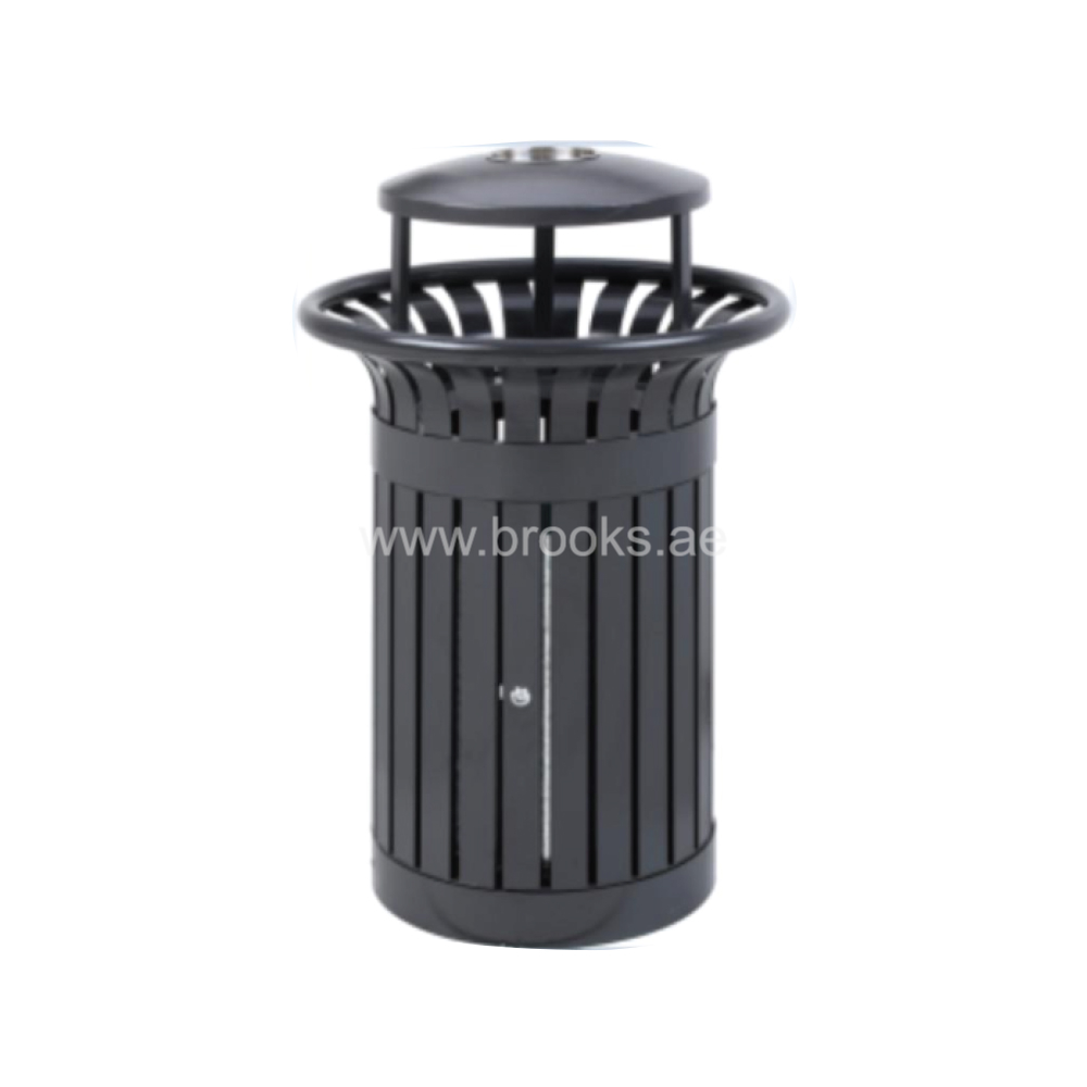 Brooks Outdoor Open Bin Black with Ashtray