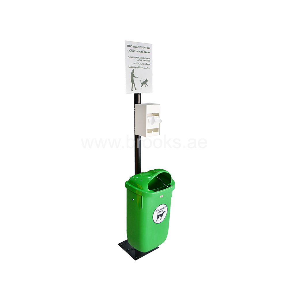 Brooks Pole bin with dispenser stand