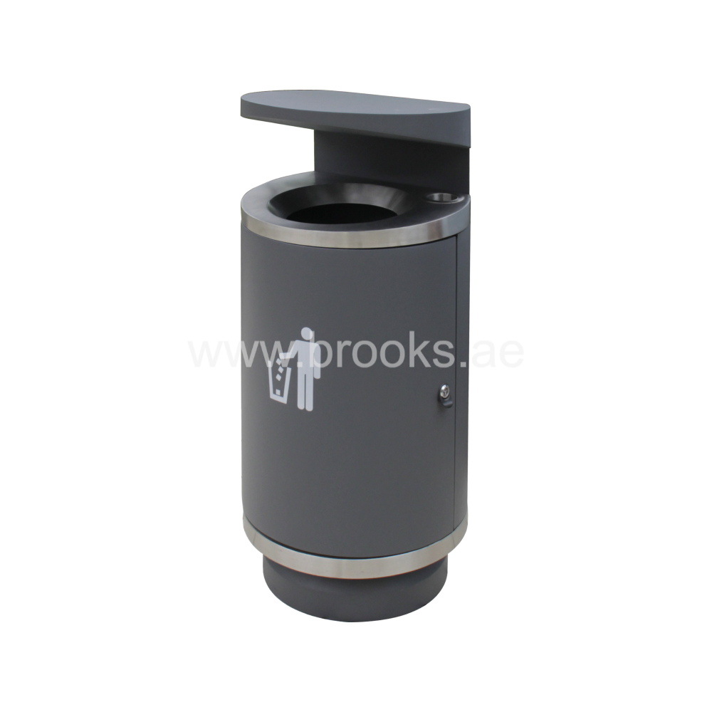 Brooks SS Outdoor Open Bin with Ashtray
