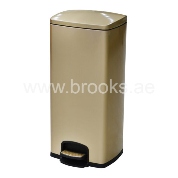 Brooks SS square pedal bin 30Ltr. Champagne Gold