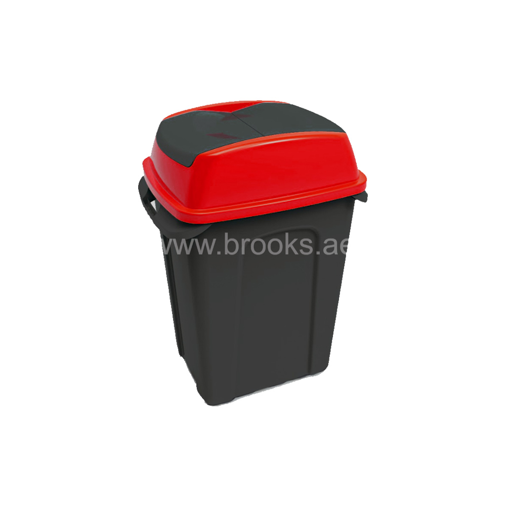 Brooks OZIO Plastic swing bin black with color lid 25Ltr.