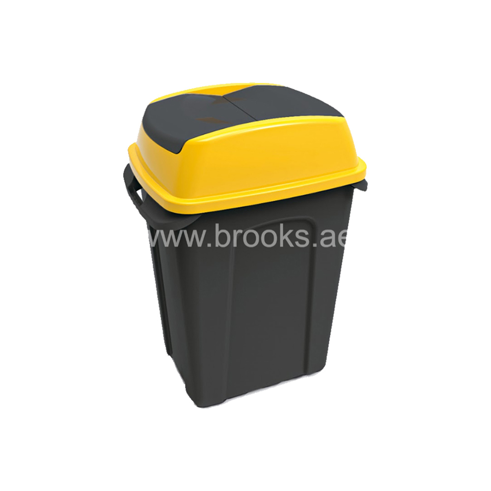 Brooks OZIO Plastic swing bin black with color lid 50Ltr.