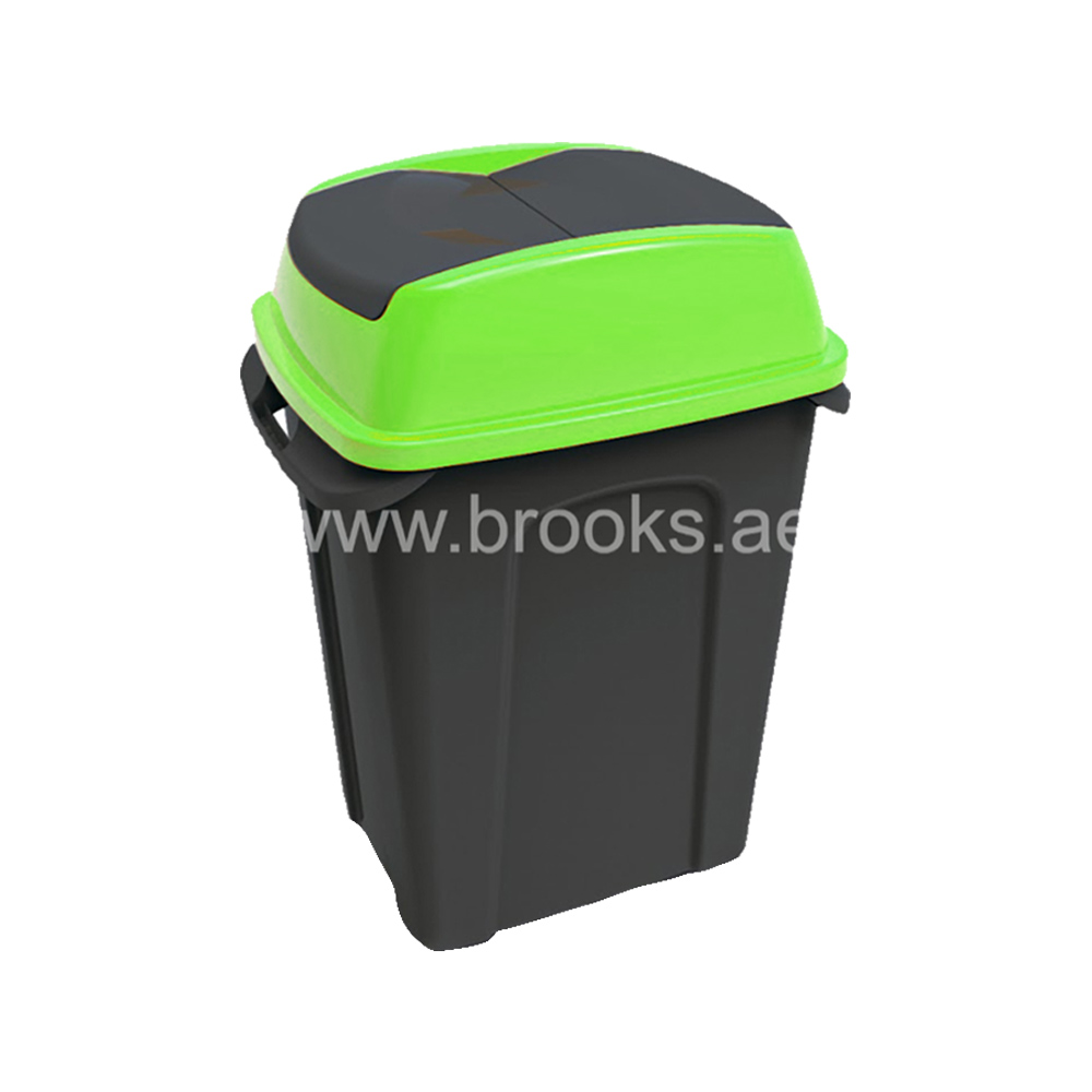 Brooks OZIO Plastic swing bin black with color lid 70Ltr.