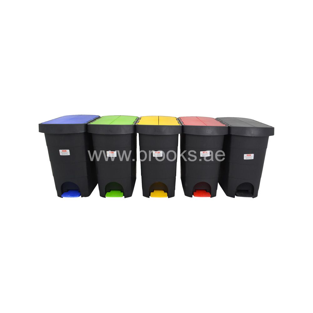TETRA Plastic slim pedal bin black with color lid 20Ltr.