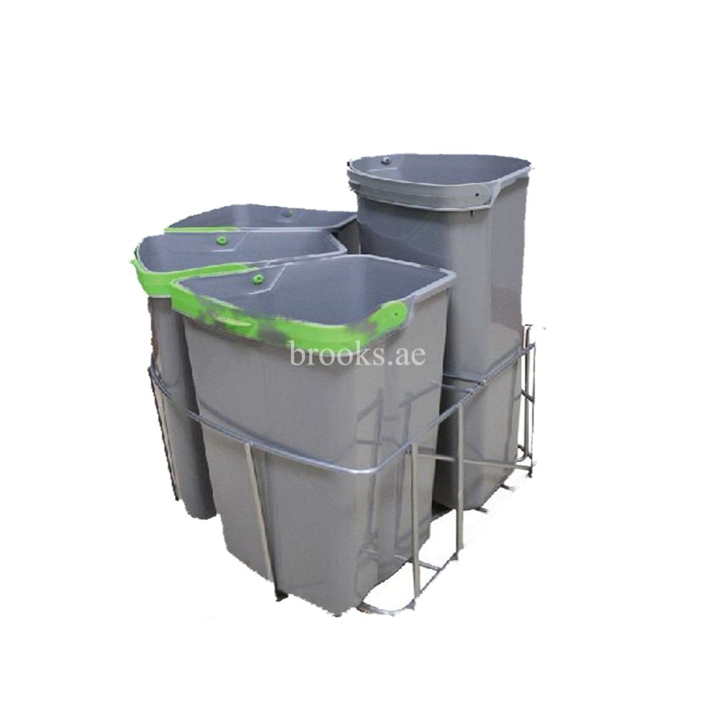 Brooks Kitchen Cabinet with 4 Bucket 30Ltr