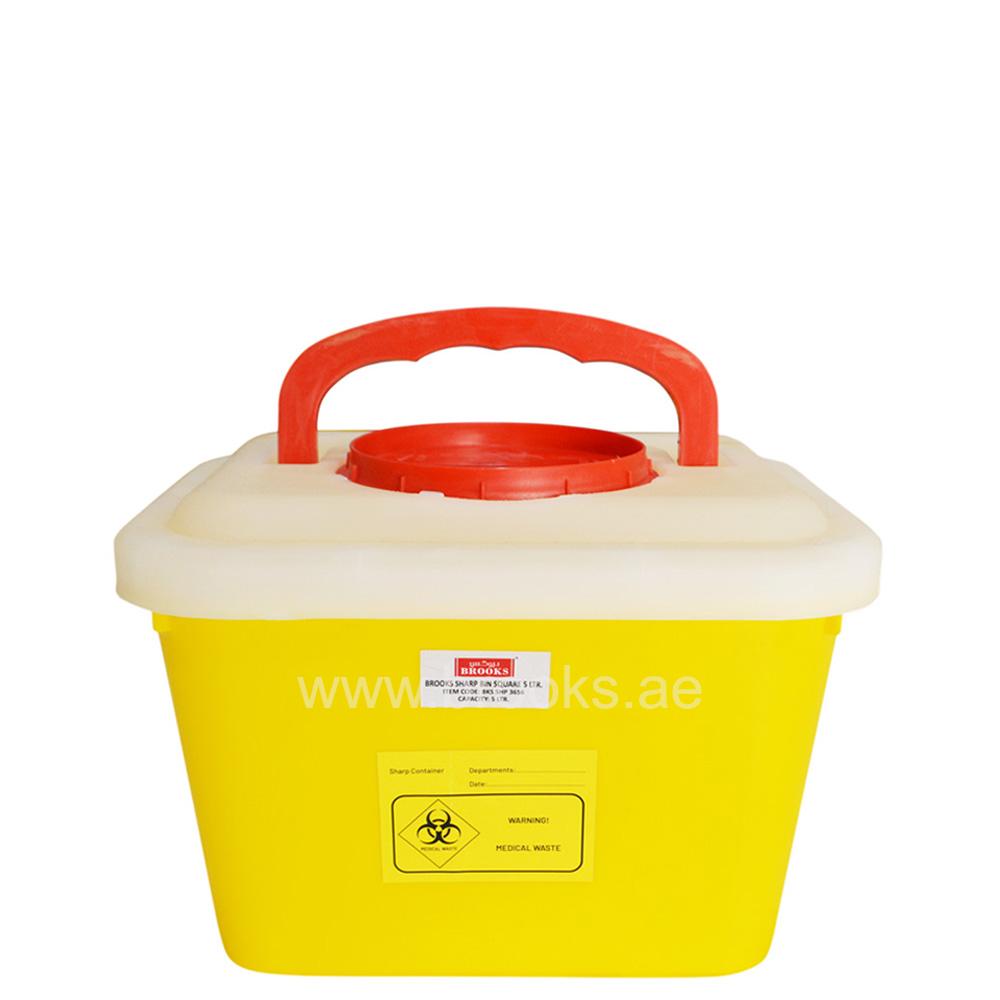 Brooks Plastic sharp rect waste container 5Ltr.