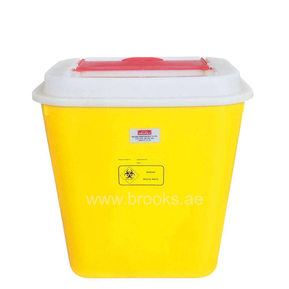 Brooks Plastic sharp square waste container 15Ltr.
