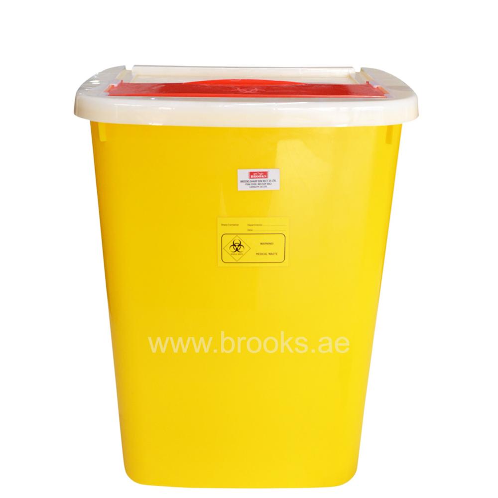 Brooks Plastic sharp rect waste container 25Ltr.