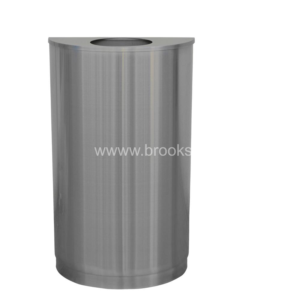 Brooks SS D Shape Opn Bin with Lid
