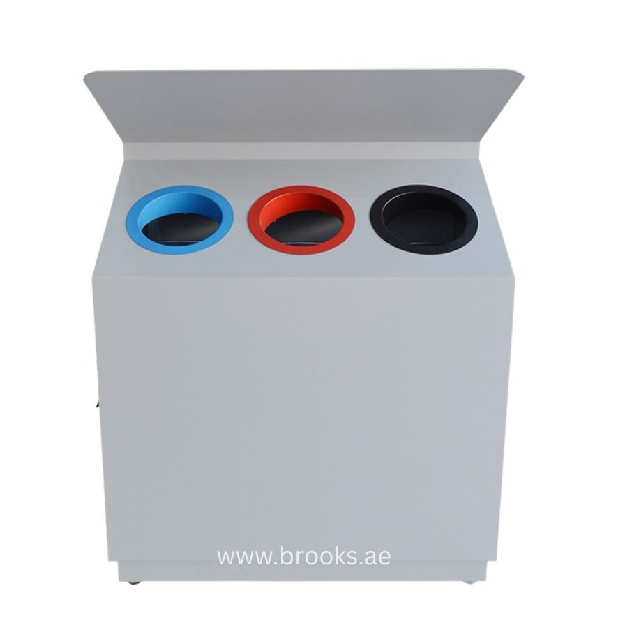 Brooks White Metal 3 Stream Bin 