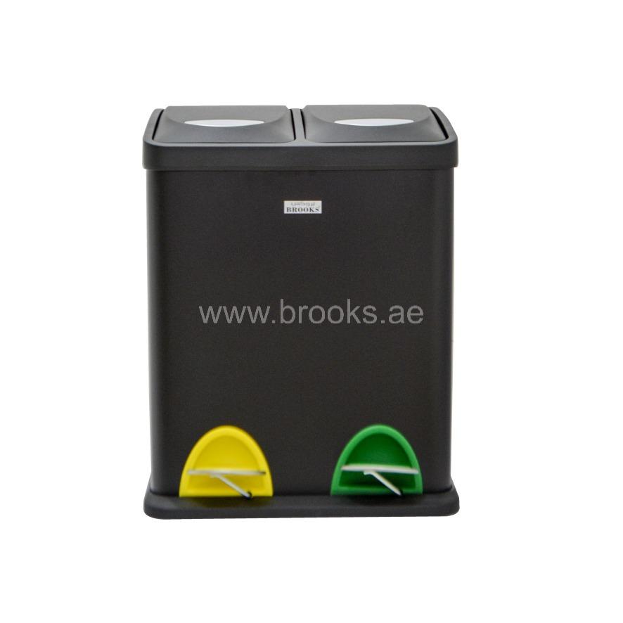 Brooks Zolis 2Stream Recycle Pedal Bin FPR16Ltr Black