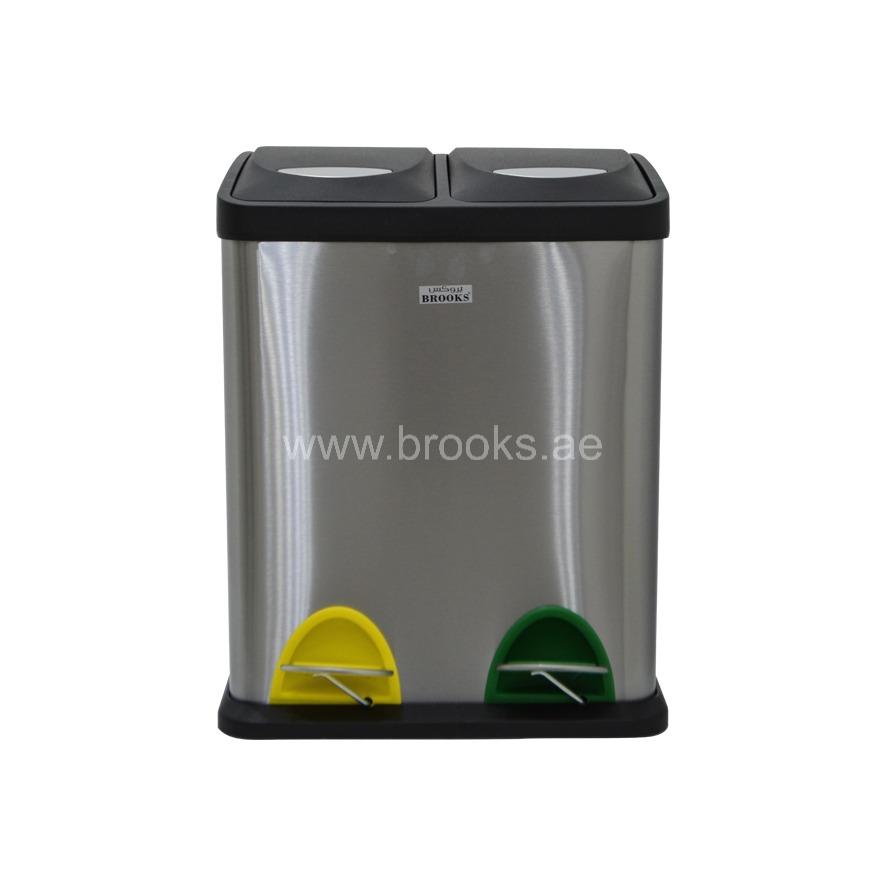 Brooks Zolis 2Stream Recycle Pedal Bin FPR16Ltr Silver