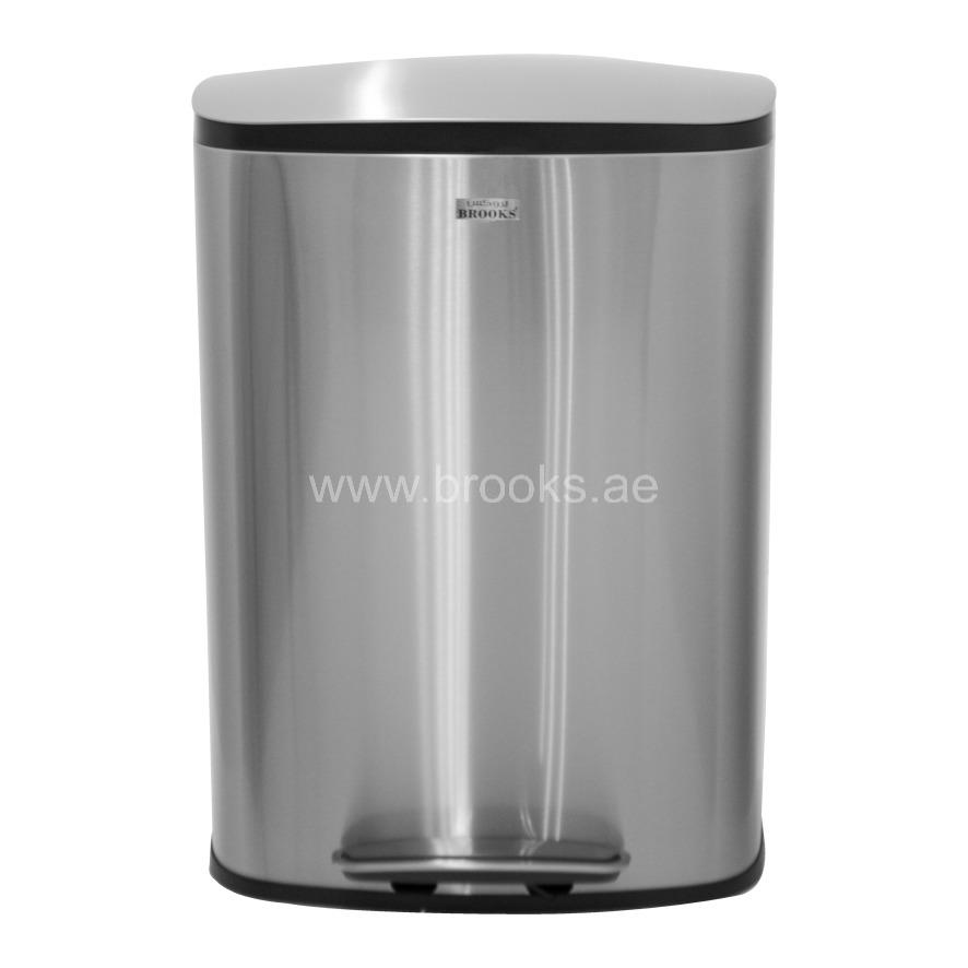 Brooks Vibrant SS FPR Pedal Bin 50Ltr Silver