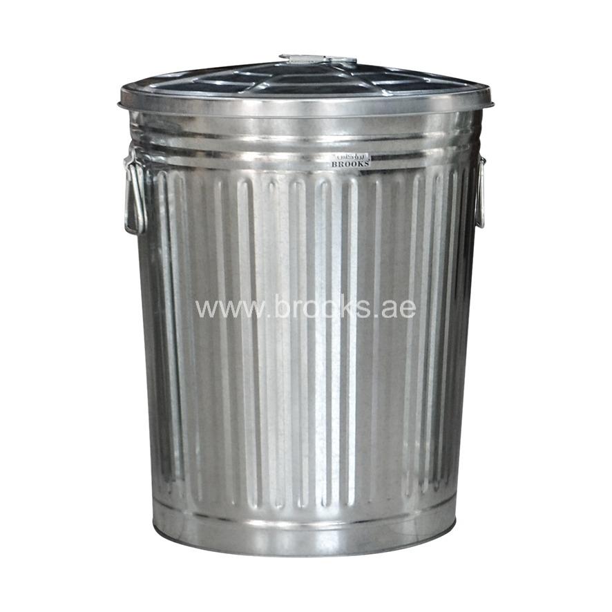 Brooks Novoz Galvanized Round Trash Can 55ltr