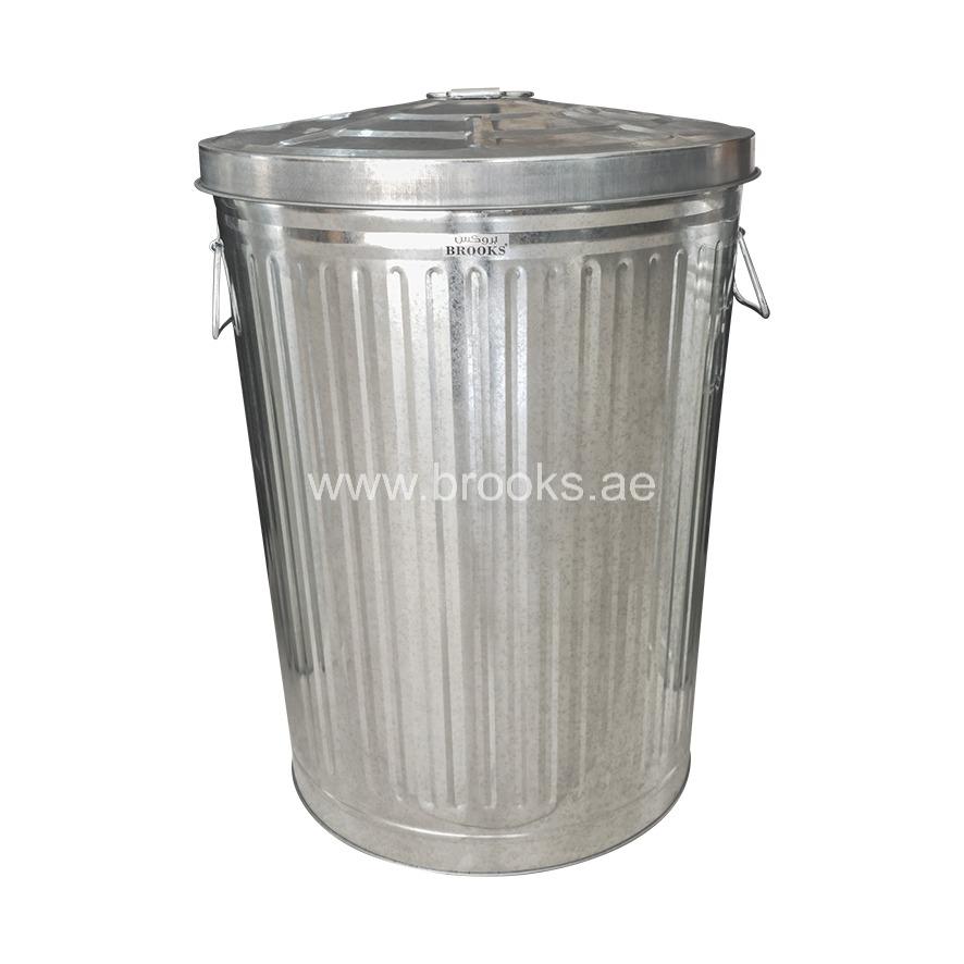 Brooks Novoz Galvanized Round Trash Can 75ltr