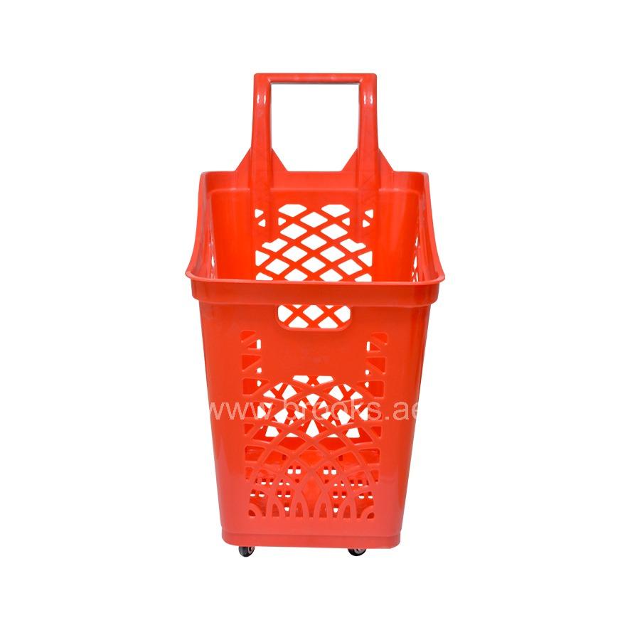 Plastic Shopping Trolley Basket Red