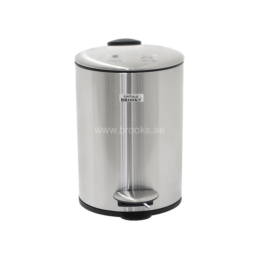 Brooks Fabio SS Pedal Bin FRP 3 Ltr Silver 