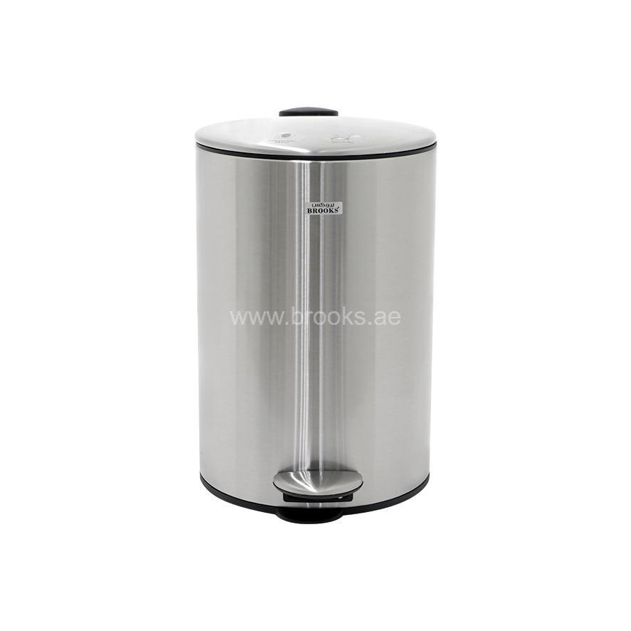 Brooks Fabio SS Pedal Bin FRP 12 Ltr Silver