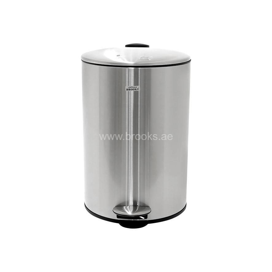 Brooks Fabio SS Pedal Bin FRP 20 Ltr Silver