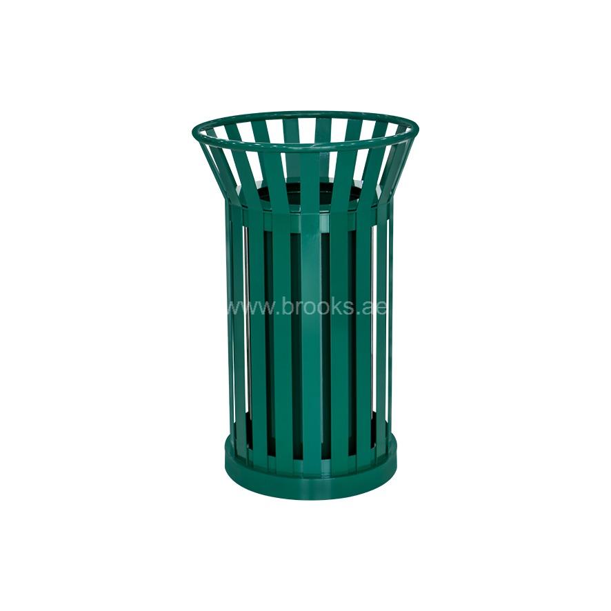 Brooks Oxlay Metal Round Open Bin Green 42 Ltr 