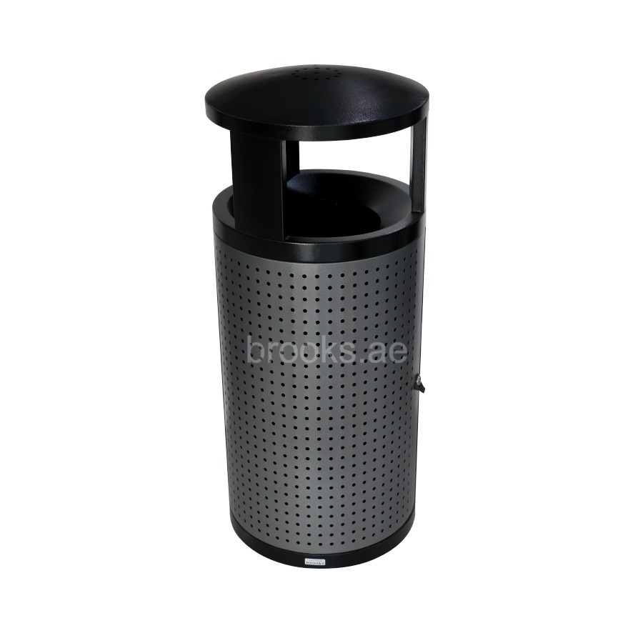 Brooks RABBLES GS Round Ashtray Bin Black+Grey 75 Ltr