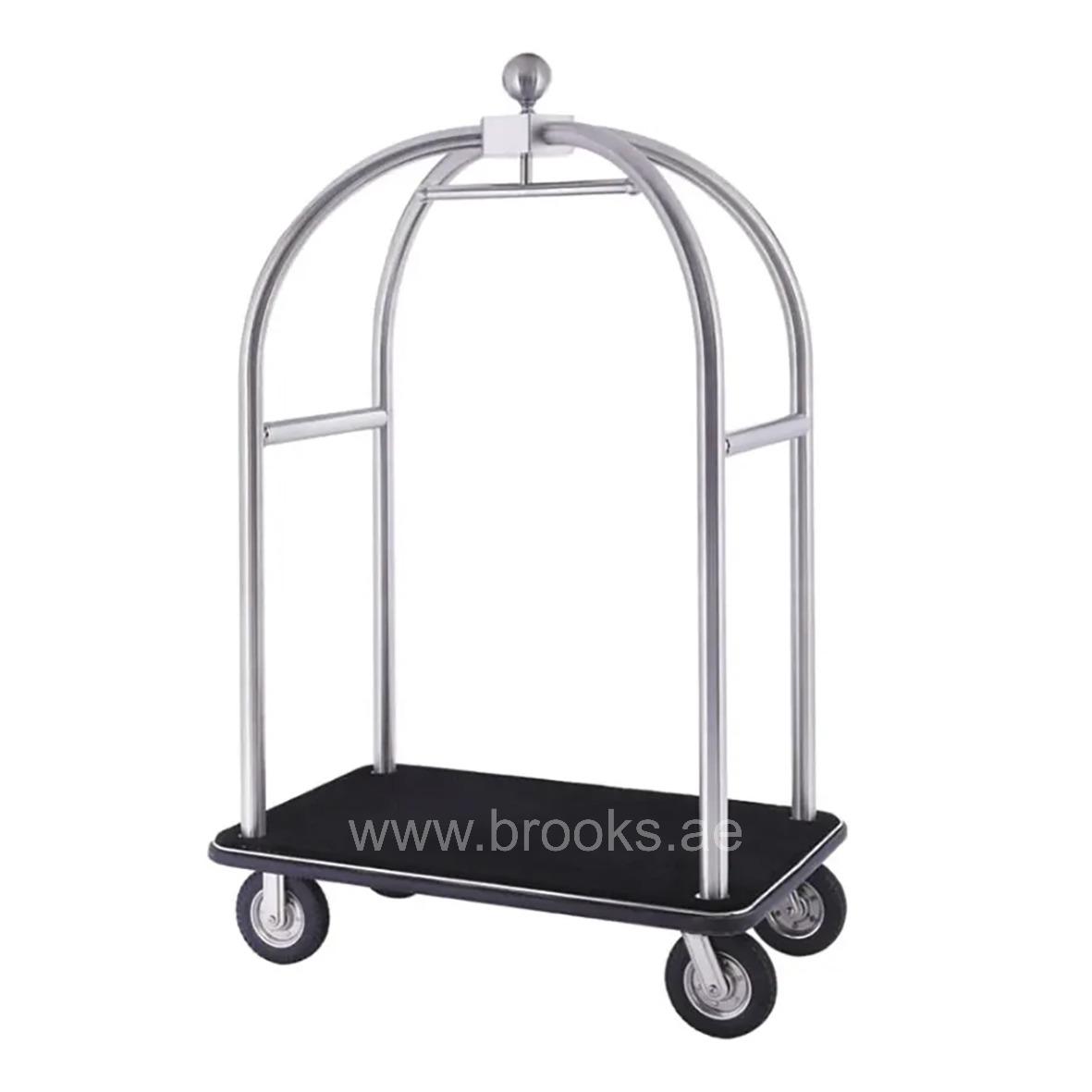 Brooks Fexi Luggage Trolley Silver with Black Carpet