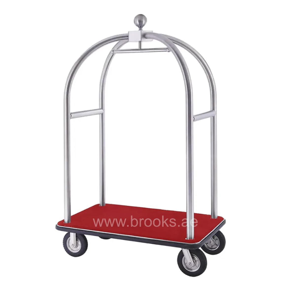 Brooks Fexi Luggage Trolley Silver with Red Carpet