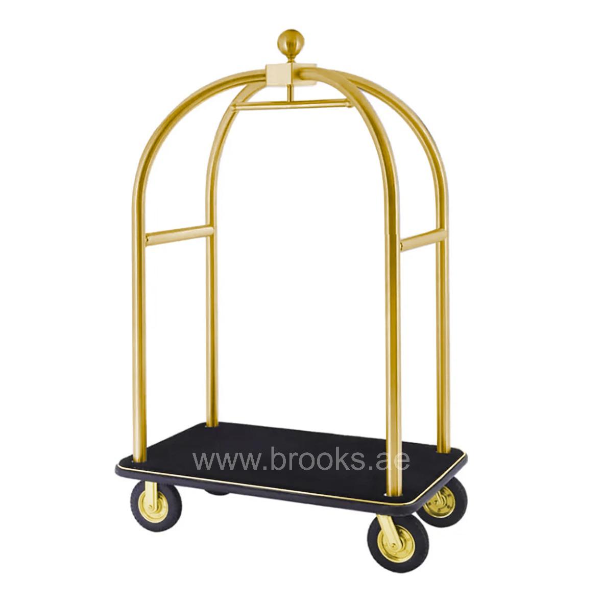 Brooks Fexi Luggage Trolley Gold with Black Carpet