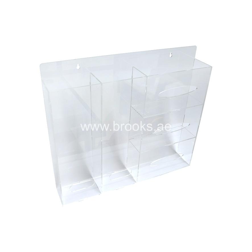 Veelex Wall Mounted Clear Acrylic PPE Organizer Dispenser