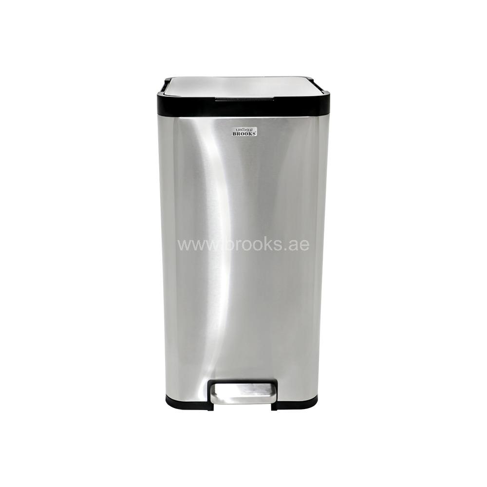 Brooks VEXA Matt Steel Silver Pedal Bin 25 Ltr