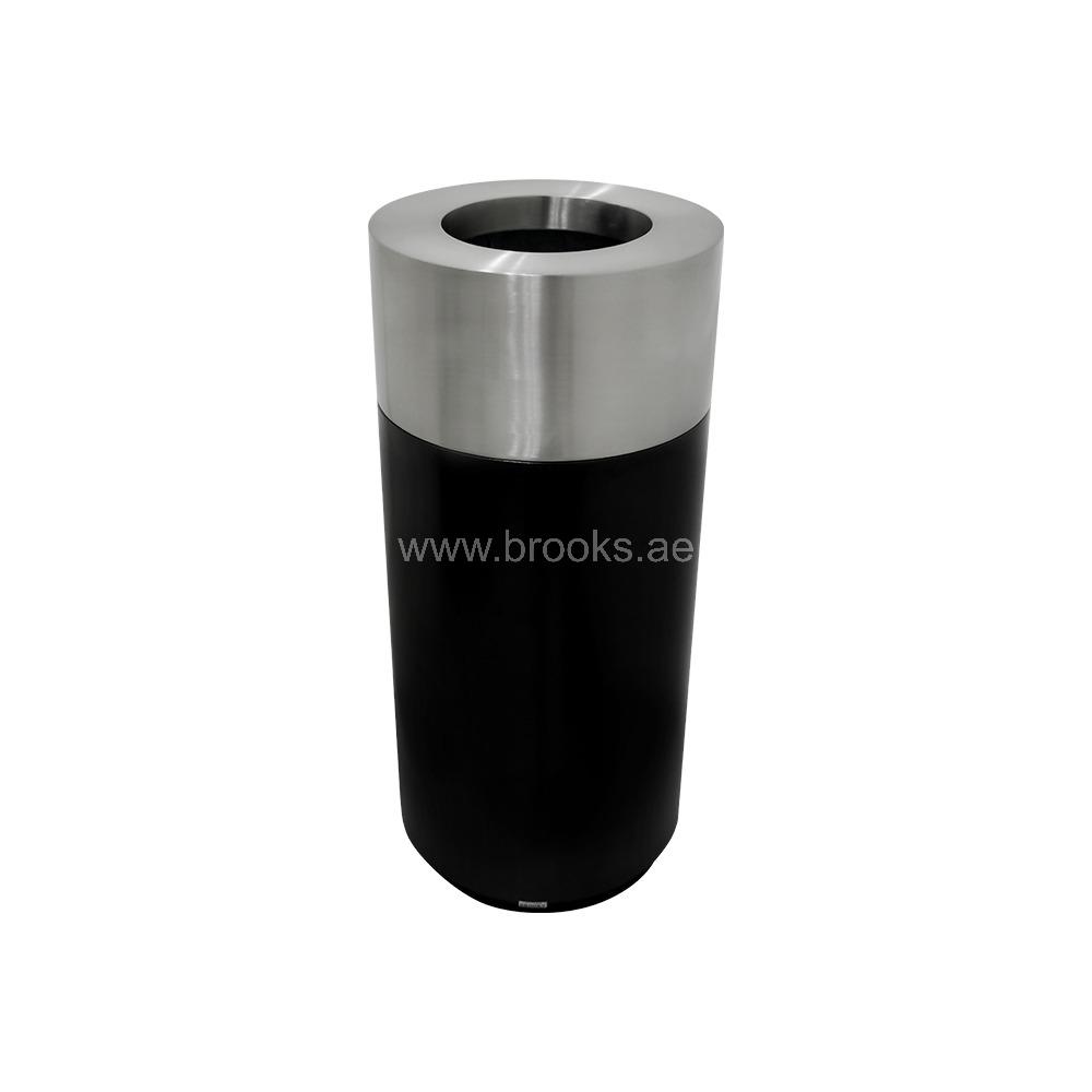 Brooks EML GS+OD Round Open Bin Black+Silver 75 Ltr