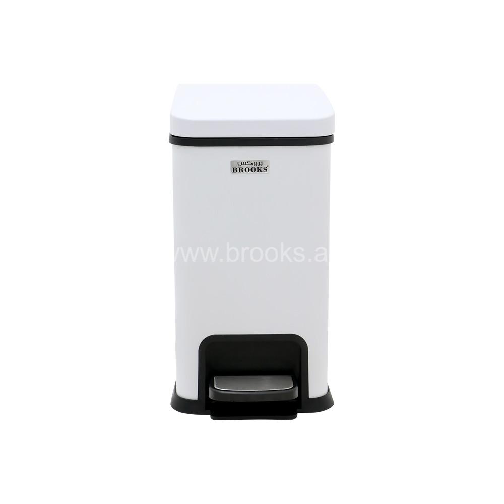 Brooks BINVA Matt White Pedal Bin 8Ltr