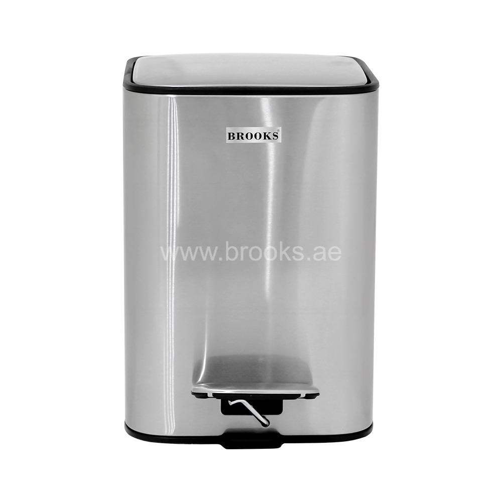 Brooks AALVO SS FPR Softclose Square Pedal Bin 5Ltr