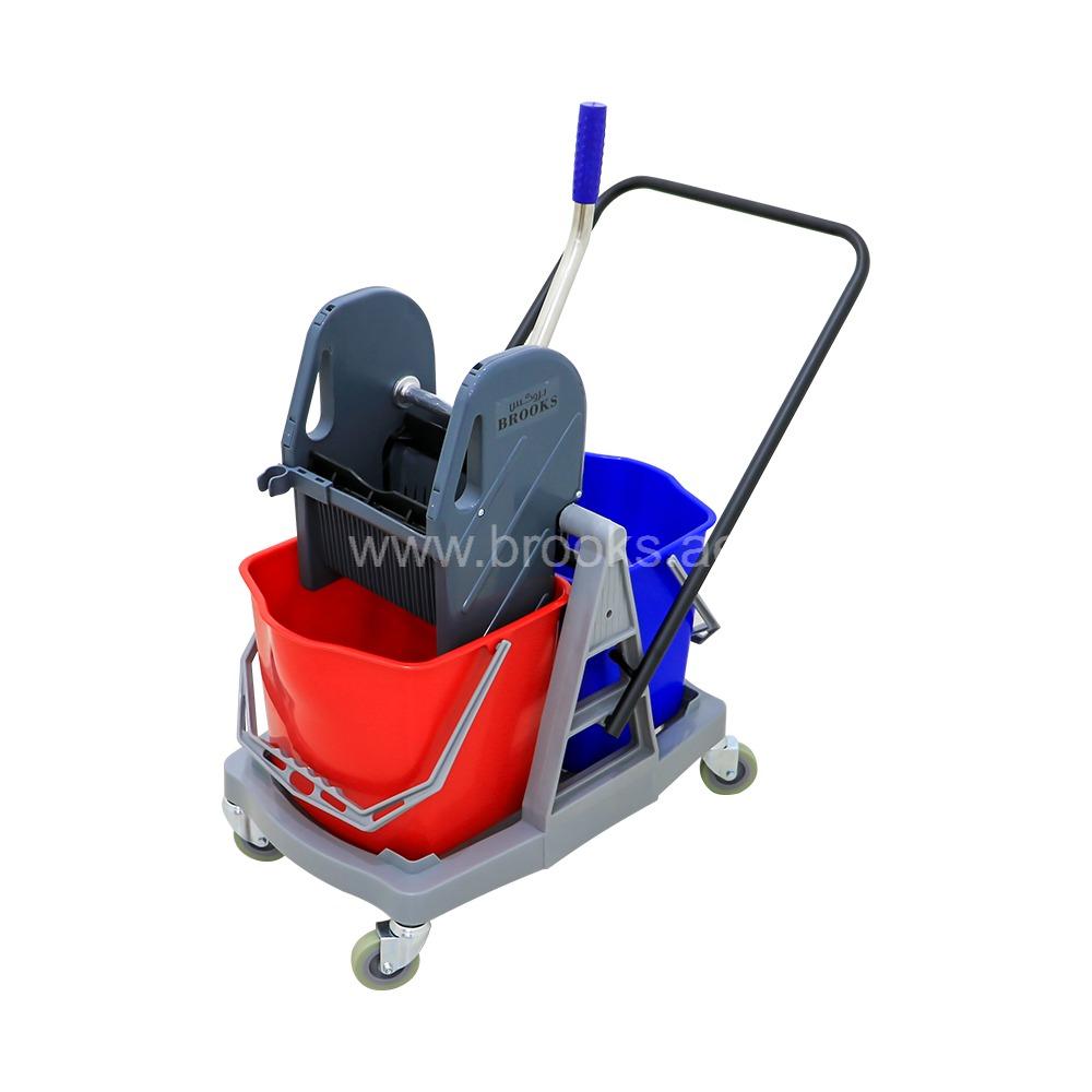 Brooks SCUBY 34L Plastic Frame Down Press 2 Bucket Wringer Trolley