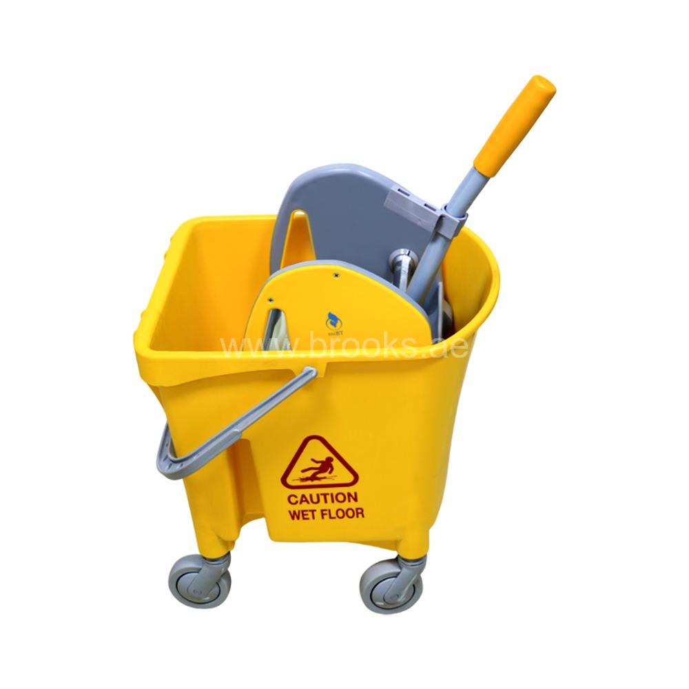 Plastic Dowm Press Mop Wringer Bucket 22Ltr Yellow
