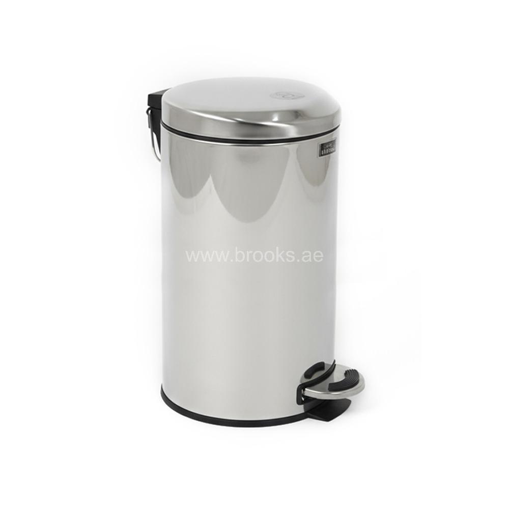 Brooks SS Pedal Bin Moonlid 20Ltr Mirror Finish