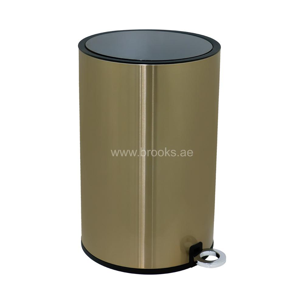 Brooks Metal Bin Champagne Gold+Black 15Ltr
