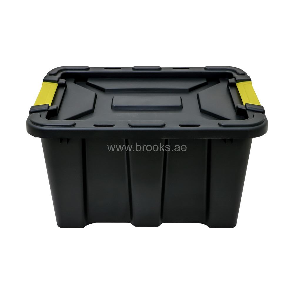 Brooks HELVI Heavy Duty Storage Tote Black 25Ltr with Lid