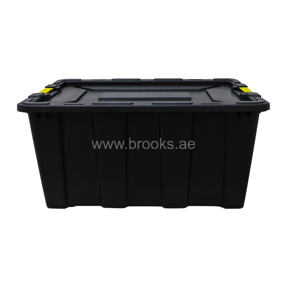 Brooks HELVI Heavy Duty Storage Tote Black 100Ltr with Lid