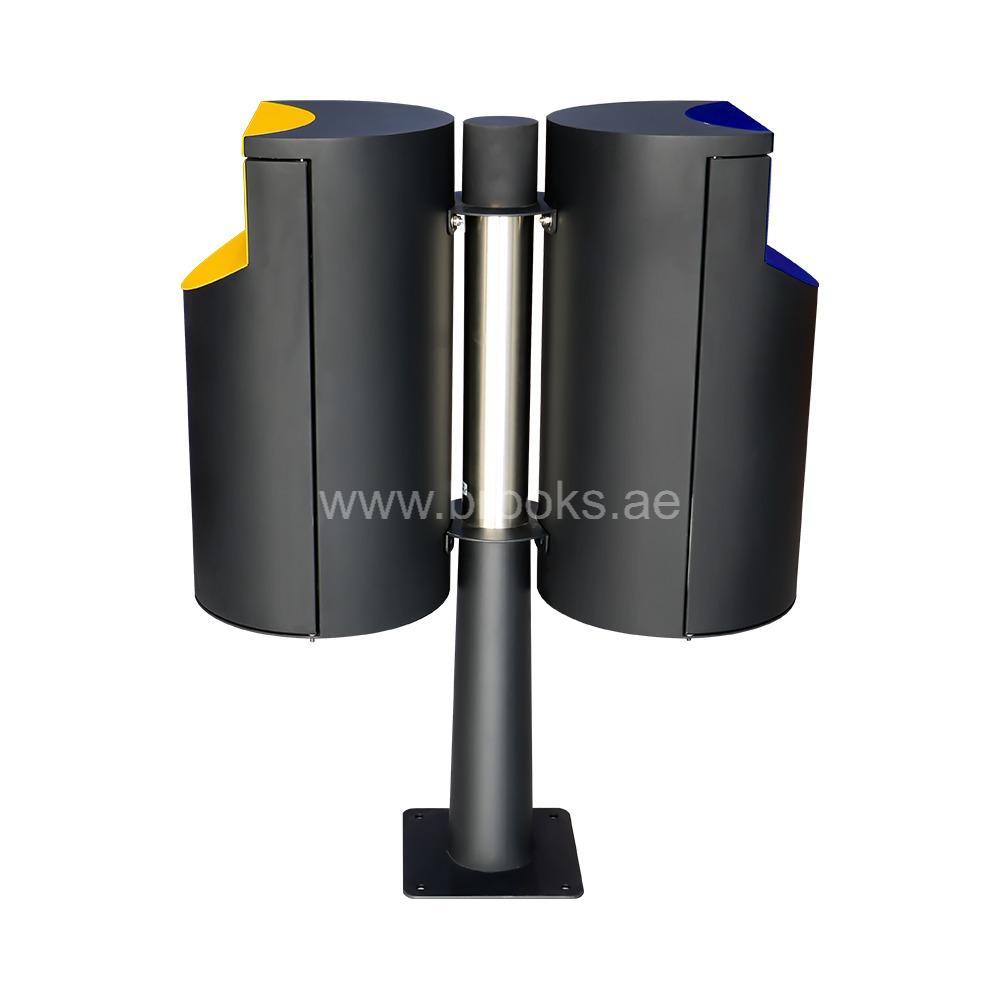 Brooks Lizko GS 2 Stream Recycle Bin with Pole Black 40Ltr