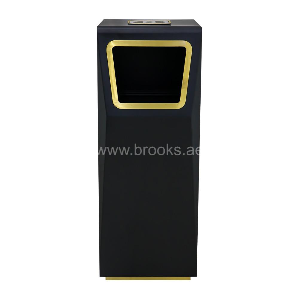 Brooks Teno Sqaure GS Ashtray Bin Black 20Ltr