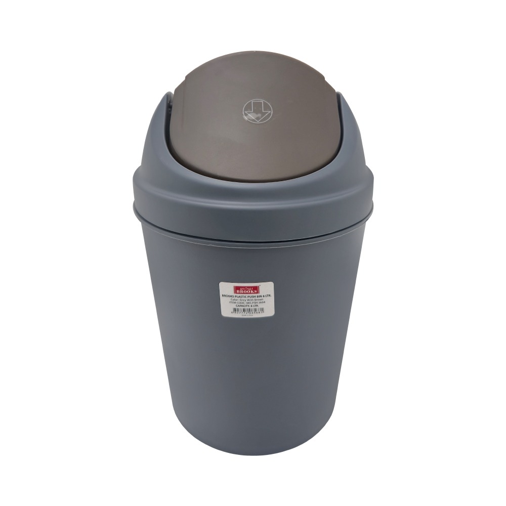 Brooks Plastic Push Bin 6Ltr