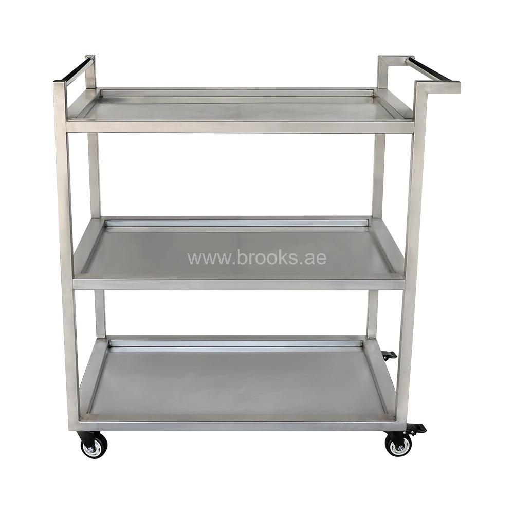 Brooks Heavy Duty SS 3-Tier Service Trolley Cart