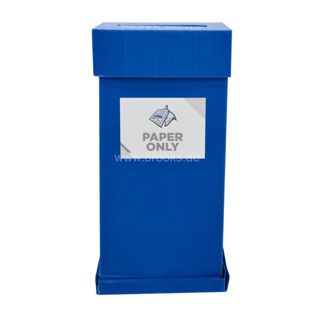 Brooks Plastic Corrugated Bin with Paper lid Blue 150ltr