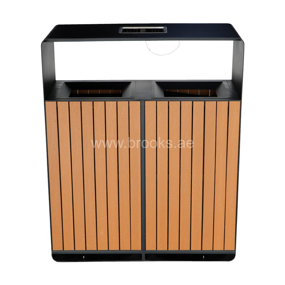 Brooks NIKOLO SS+WPC 2Stream Recycle Bin with Ashtray Lid 180 Ltr