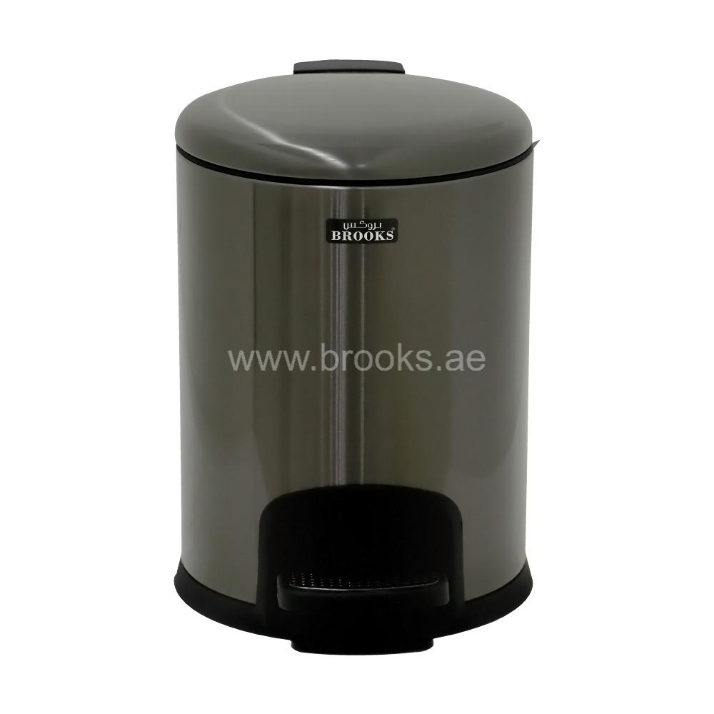 Brooks Silo Metal Pedal Bin Black Gold 5ltr
