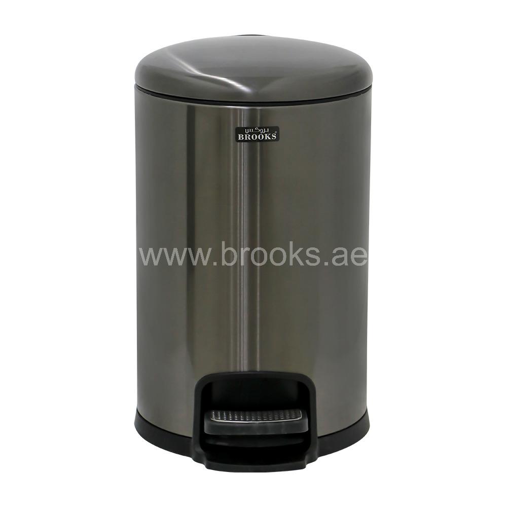 Brooks Silo Metal Pedal Bin Black Gold 8ltr